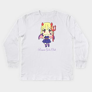 Kawaii Devil Girl Kids Long Sleeve T-Shirt